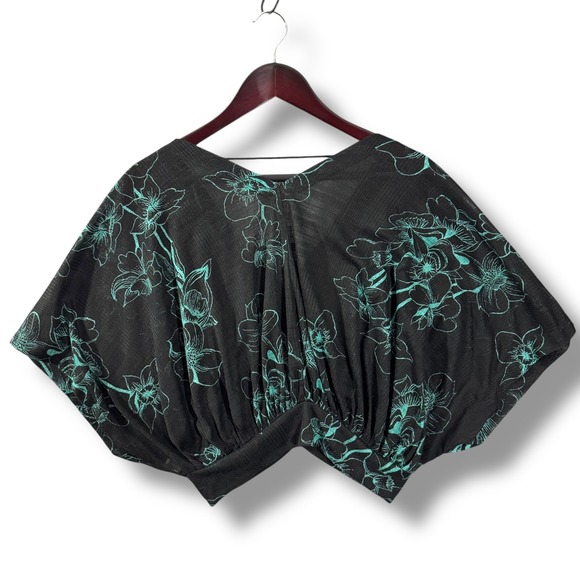Free People One Dance Black Teal
Floral Print Top Kimono Dolman Sleeve
XS - Picture 2 of 16
